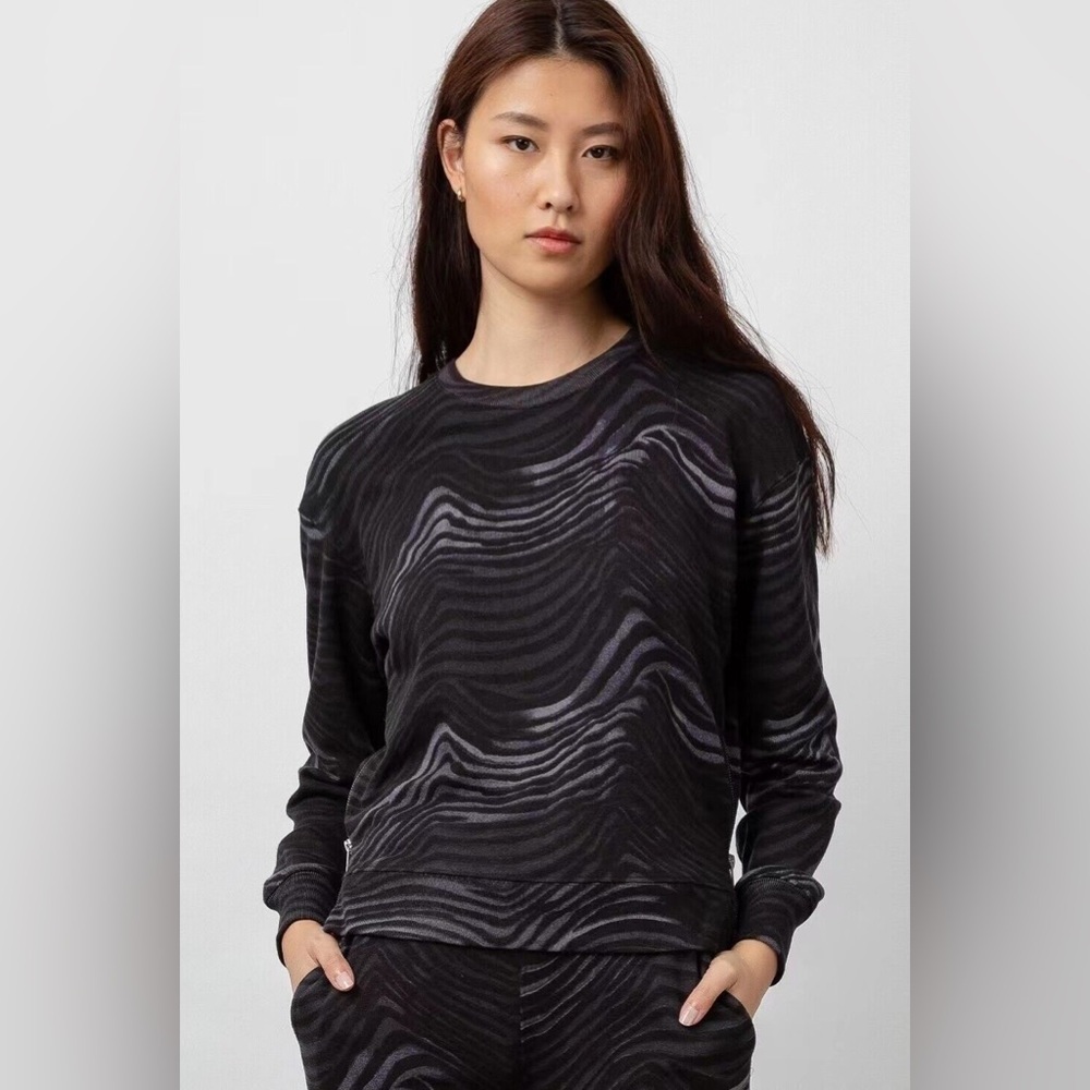 Rails Marlo charcoal watercolor stripes